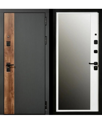 Мальта 3К90 ЮР-56 RAL 9005 - ЮР-42 декоративная зеркальная вставка ZB Белый